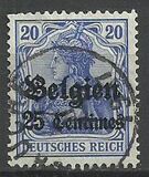 [German Empire Postage Stamps Surcharged "Fr. and C." or "Centimes" & Overprinted "Belgien", type A3]