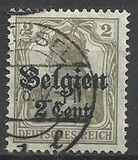 [German Empire Postage Stamps Surcharged "F and Cent" & Overprinted "Belgien", type B]