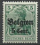 [German Empire Postage Stamps Surcharged "F and Cent" & Overprinted "Belgien", type B2]