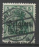 [German Empire Postage Stamps Surcharged "F and Cent" & Overprinted "Belgien", type B2]