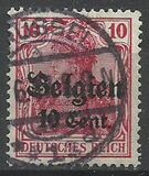 [German Empire Postage Stamps Surcharged "F and Cent" & Overprinted "Belgien", type B4]