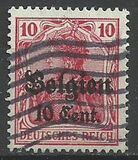 [German Empire Postage Stamps Surcharged "F and Cent" & Overprinted "Belgien", type B4]
