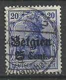 [German Empire Postage Stamps Surcharged "F and Cent" & Overprinted "Belgien", type B7]
