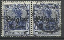 [German Empire Postage Stamps Surcharged "F and Cent" & Overprinted "Belgien", type B7]