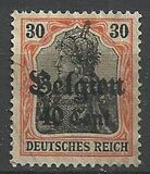 [German Empire Postage Stamps Surcharged "F and Cent" & Overprinted "Belgien", type B9]