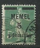 [French Postage Stamps Overprinted "MEMEL" and Surcharged, type B]