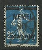 [French Postage Stamps Overprinted "MEMEL" and Surcharged, type B2]