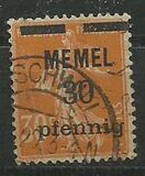 [French Postage Stamps Overprinted "MEMEL" and Surcharged, type B3]