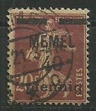 [French Postage Stamps Overprinted "MEMEL" and Surcharged, type B4]