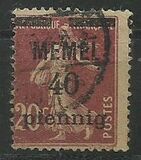 [French Postage Stamps Overprinted "MEMEL" and Surcharged, type B4]