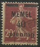 [French Postage Stamps Overprinted "MEMEL" and Surcharged, type B4]
