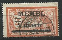 [French Postage Stamps Overprinted "MEMEL" and Surcharged, Typ B13]
