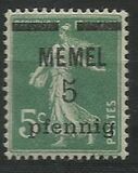 [French Postage Stamps Overprinted "MEMEL" and Surcharged, Typ B]