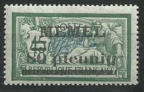 [French Postage Stamps Overprinted "MEMEL" and Surcharged, Typ B7]