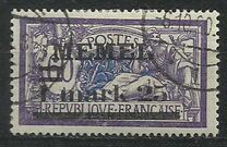 [French Postage Stamps Overprinted "MEMEL" and Surcharged, Typ B9]