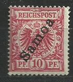 [German Empire Postage Stamps Overprinted "Samoa", type A2]