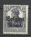 [German Empire Postage Stamps Surcharged "F and Cent" & Overprinted "Belgien", タイプ B5]