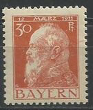 [The 90th Anniversary of the Birth of Prince Luitpold - Type I: Small 9 and no Foot on 1 in "1911". Type II: Large 9 and Foot on 1 in "1911", type G]