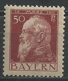 [The 90th Anniversary of the Birth of Prince Luitpold - Type I: Small 9 and no Foot on 1 in "1911". Type II: Large 9 and Foot on 1 in "1911", type G4]