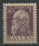 [The 90th Anniversary of the Birth of Prince Luitpold - Type I: Small 9 and no Foot on 1 in "1911". Type II: Large 9 and Foot on 1 in "1911", type G7]