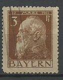 [The 90th Anniversary of the Birth of Prince Luitpold - Type I: Small 9 and no Foot on 1 in "1911". Type II: Large 9 and Foot on 1 in "1911", 类型 F]