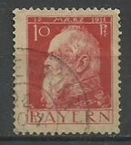 [The 90th Anniversary of the Birth of Prince Luitpold - Type I: Small 9 and no Foot on 1 in "1911". Type II: Large 9 and Foot on 1 in "1911", 类型 F4]