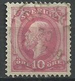 [King Oscar II Stamp of 1885 with Blue Coach Horn on Back, Tip H1]