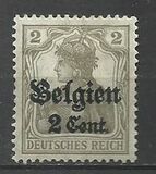 [German Empire Postage Stamps Surcharged "F and Cent" & Overprinted "Belgien", סוג B]