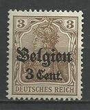 [German Empire Postage Stamps Surcharged "F and Cent" & Overprinted "Belgien", סוג B1]