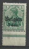 [German Empire Postage Stamps Surcharged "F and Cent" & Overprinted "Belgien", סוג B2]