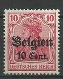 [German Empire Postage Stamps Surcharged "F and Cent" & Overprinted "Belgien", סוג B4]