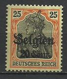 [German Empire Postage Stamps Surcharged "F and Cent" & Overprinted "Belgien", סוג B7]