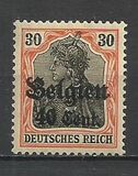 [German Empire Postage Stamps Surcharged "F and Cent" & Overprinted "Belgien", סוג B9]