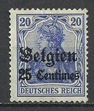 [German Empire Postage Stamps Surcharged "Fr. and C." or "Centimes" & Overprinted "Belgien", type A3]