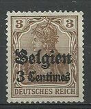 [German Empire Postage Stamps Surcharged "Fr. and C." or "Centimes" & Overprinted "Belgien", type A]