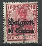 [German Empire Postage Stamps Surcharged "Fr. and C." or "Centimes" & Overprinted "Belgien", type A2]