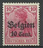 [German Empire Postage Stamps Surcharged "F and Cent" & Overprinted "Belgien", type B4]