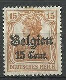 [German Empire Postage Stamps Surcharged "F and Cent" & Overprinted "Belgien", type B6]