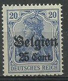 [German Empire Postage Stamps Surcharged "F and Cent" & Overprinted "Belgien", type B8]