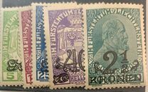 [Prince Johann II and National Arms overprinted, type E]