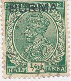 [India Postage Stamps Overprinted "BURMA", प्रकार A]