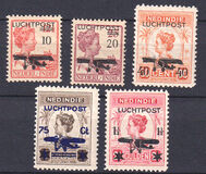 [Airmail - Queen Wilhelmina Stamps Overprinted with Airplane and "LUCHTPOST" - Surcharged, тып J9]