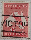 [Serie corriente. Mapa de Australia y canguro., tipo A1]