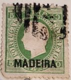 [King Luis I - Portuguese Postage Stamps Overprinted, MADEIRA, type B4]