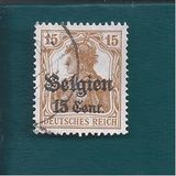 [German Empire Postage Stamps Surcharged "F and Cent" & Overprinted "Belgien", type B6]