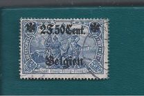 [German Empire Postage Stamps Surcharged "F and Cent" & Overprinted "Belgien", type B14]