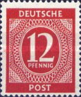 [1a edizione del Consiglio di controllo alleato - A Berlino e nella zona sovietica valido fino al 1948-07-31 - Filigrana: DEUTSCHE POST multipla, discendente , Scrivi A8]