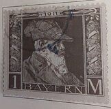 [The 90th Anniversary of the Birth of Prince Luitpold - Type I: Small 9 and no Foot on 1 in "1911". Type II: Large 9 and Foot on 1 in "1911", type H]