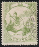 [Liberia - Stamps Printed 1½-2mm Apart on Thick Greyish White Paper, type A2]