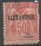 [French Postage Stamps Overprinted "ALEXANDRIE" - Colored Paper, type A13]